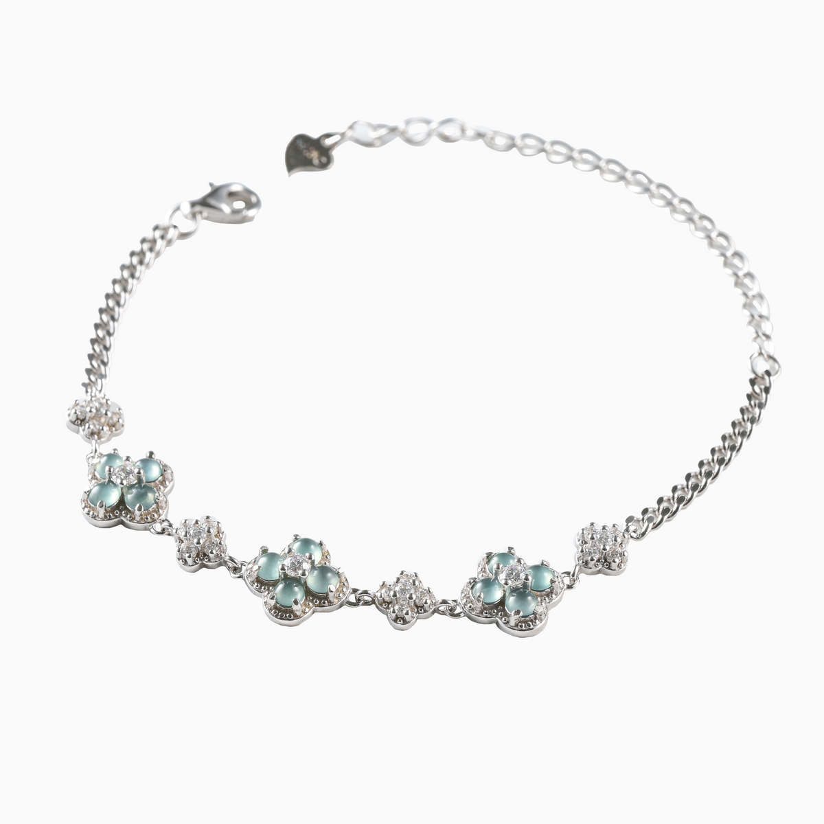 Misty Blossom White Jade Bracelet