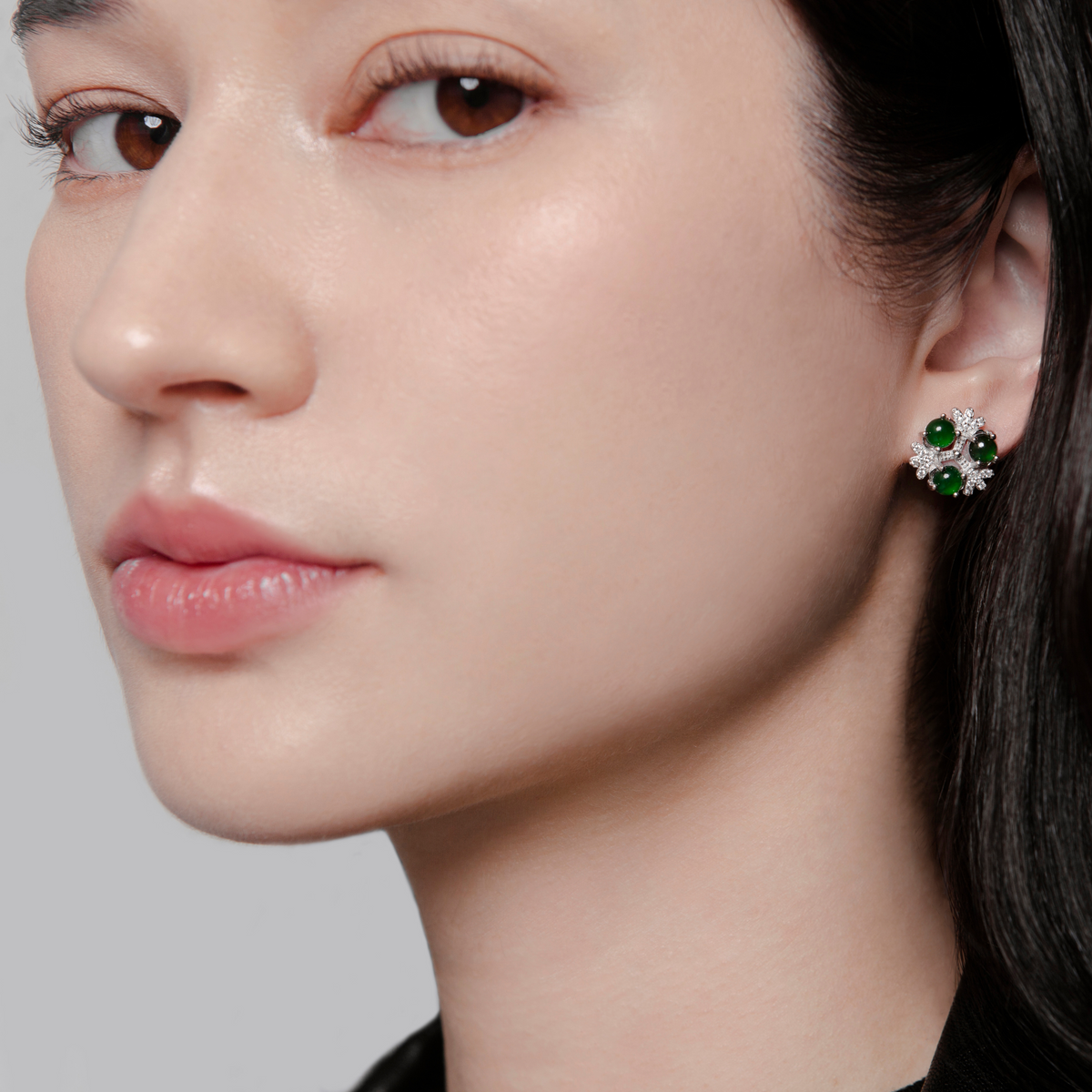 Winter Green Sparkle Jade Earrings