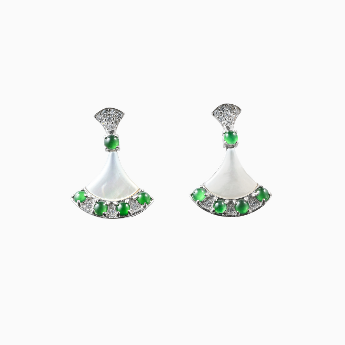 Aurora Jadeite Fans Earrings