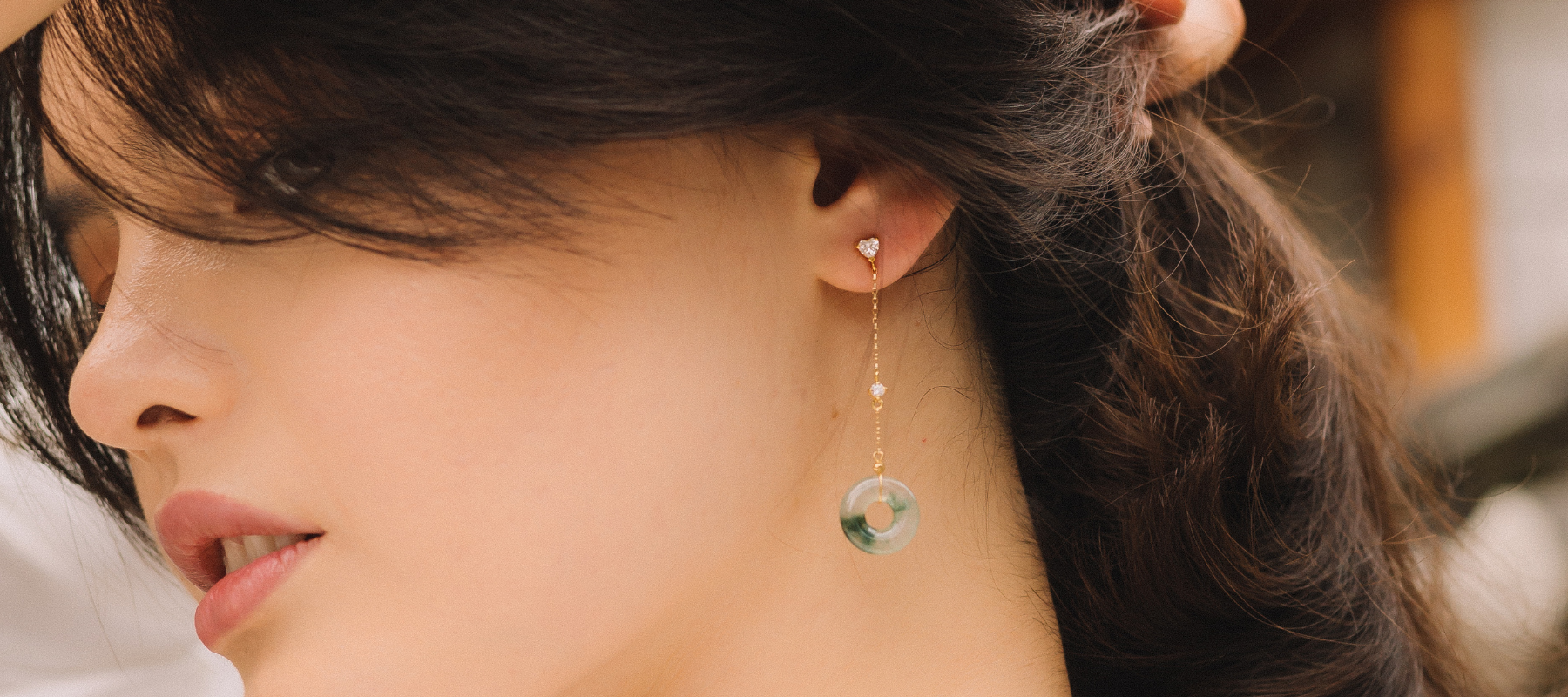 gemstone white jade earrings