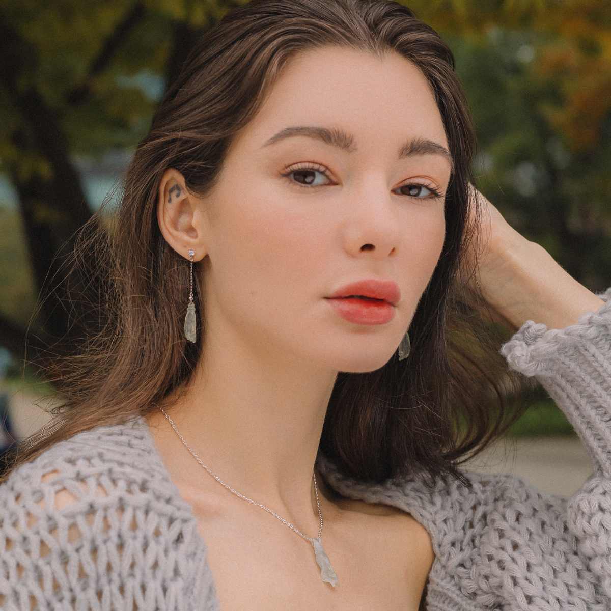 Natural White Jade Buddha’s Hand Pendant