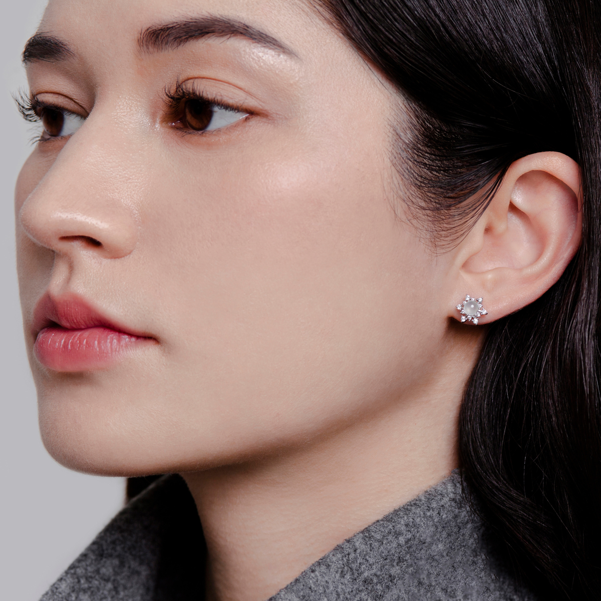 North Star White Jade Earrings