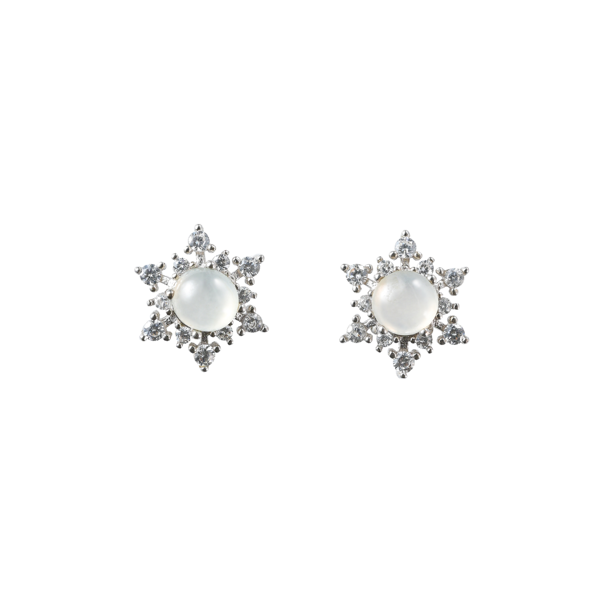 North Star White Jade Earrings