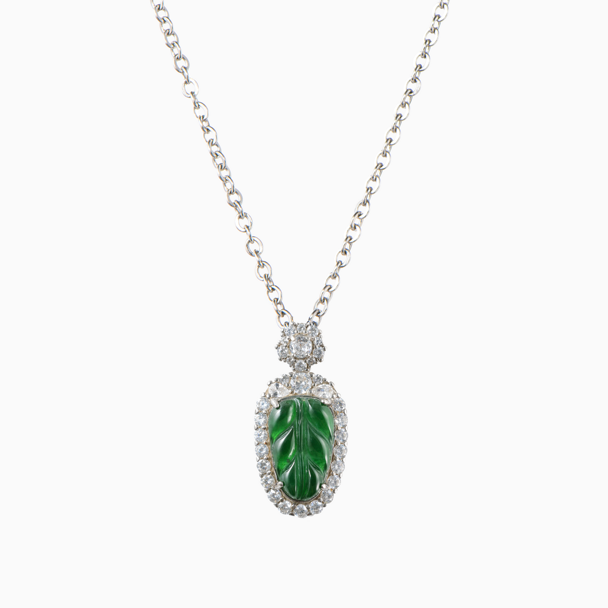 Green Jade Leaf Pendant