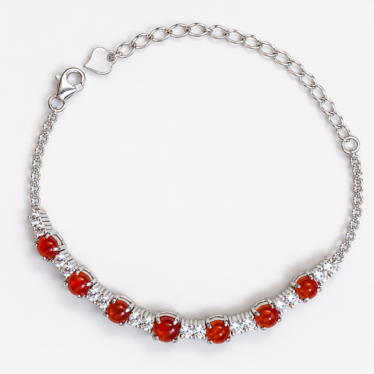 Red Flame Jade Tennis Bracelet