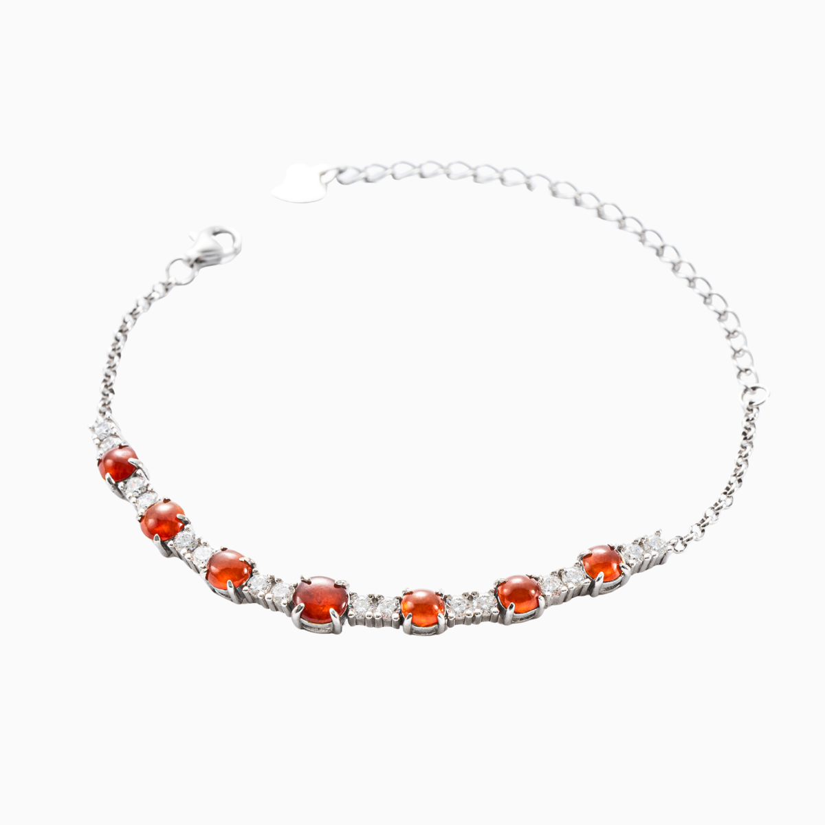 Red Flame Jade Tennis Bracelet