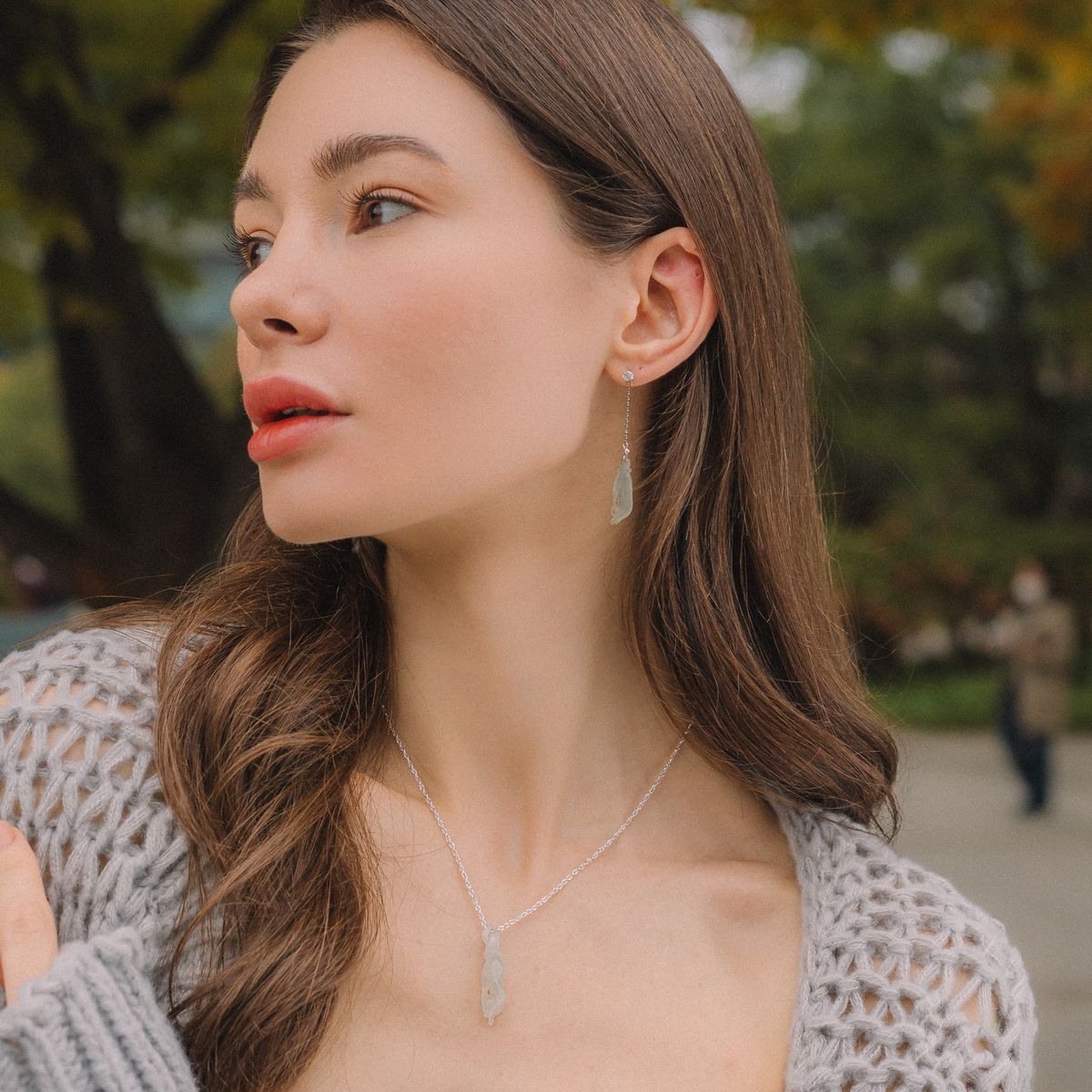 Natural White Jade Buddha’s Hand Pendant