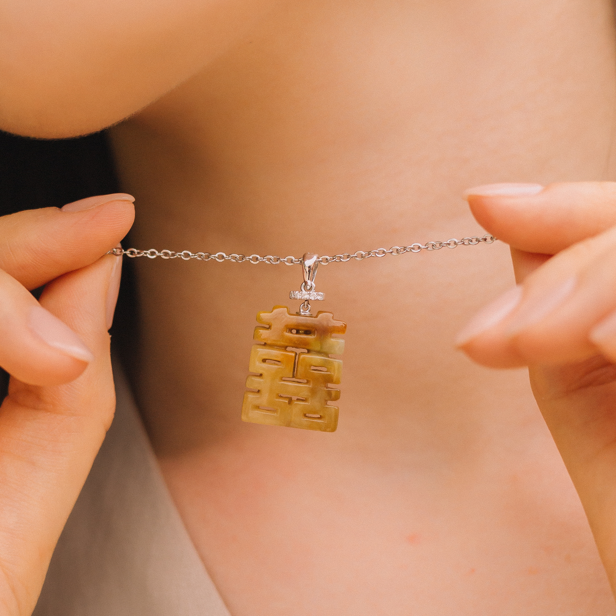 Double happiness 2025 symbol jewelry