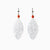 White jade earrings in a lotus pattern, decorated with coral and diamonds