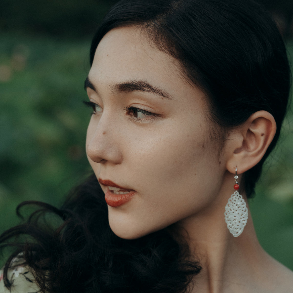 Beautiful authentic jade earrings