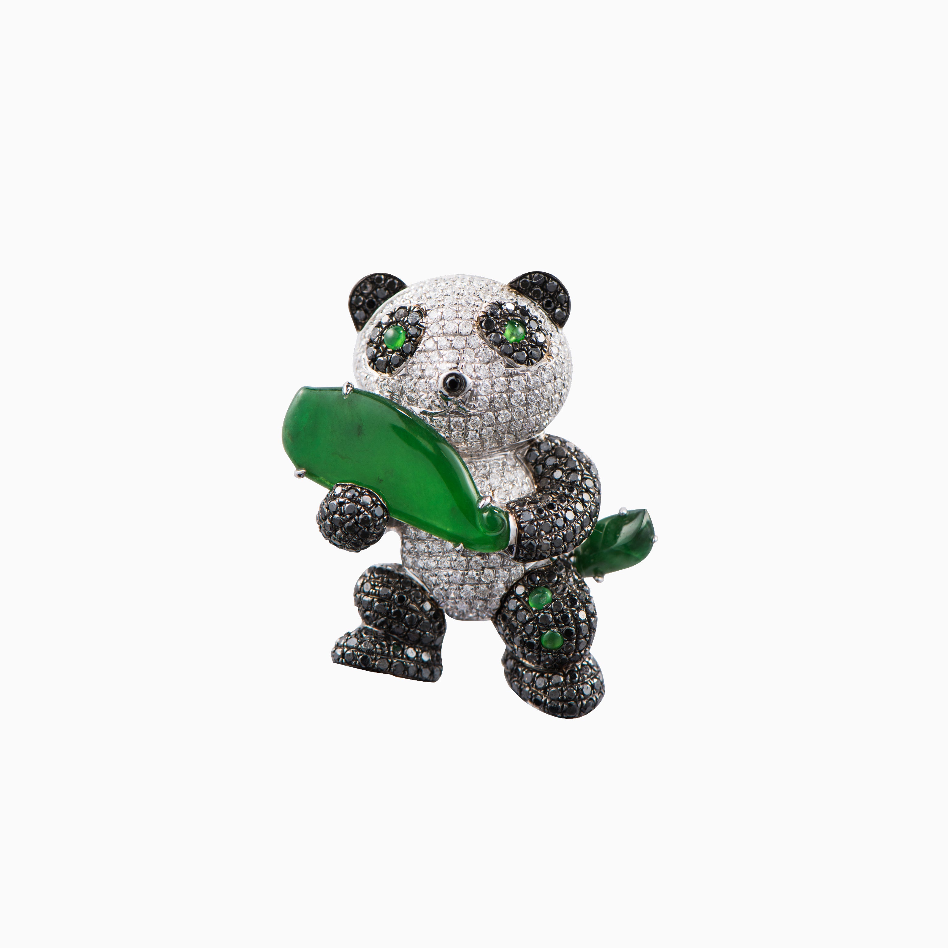 Pampered Panda Jade Brooch | Jade Artisan