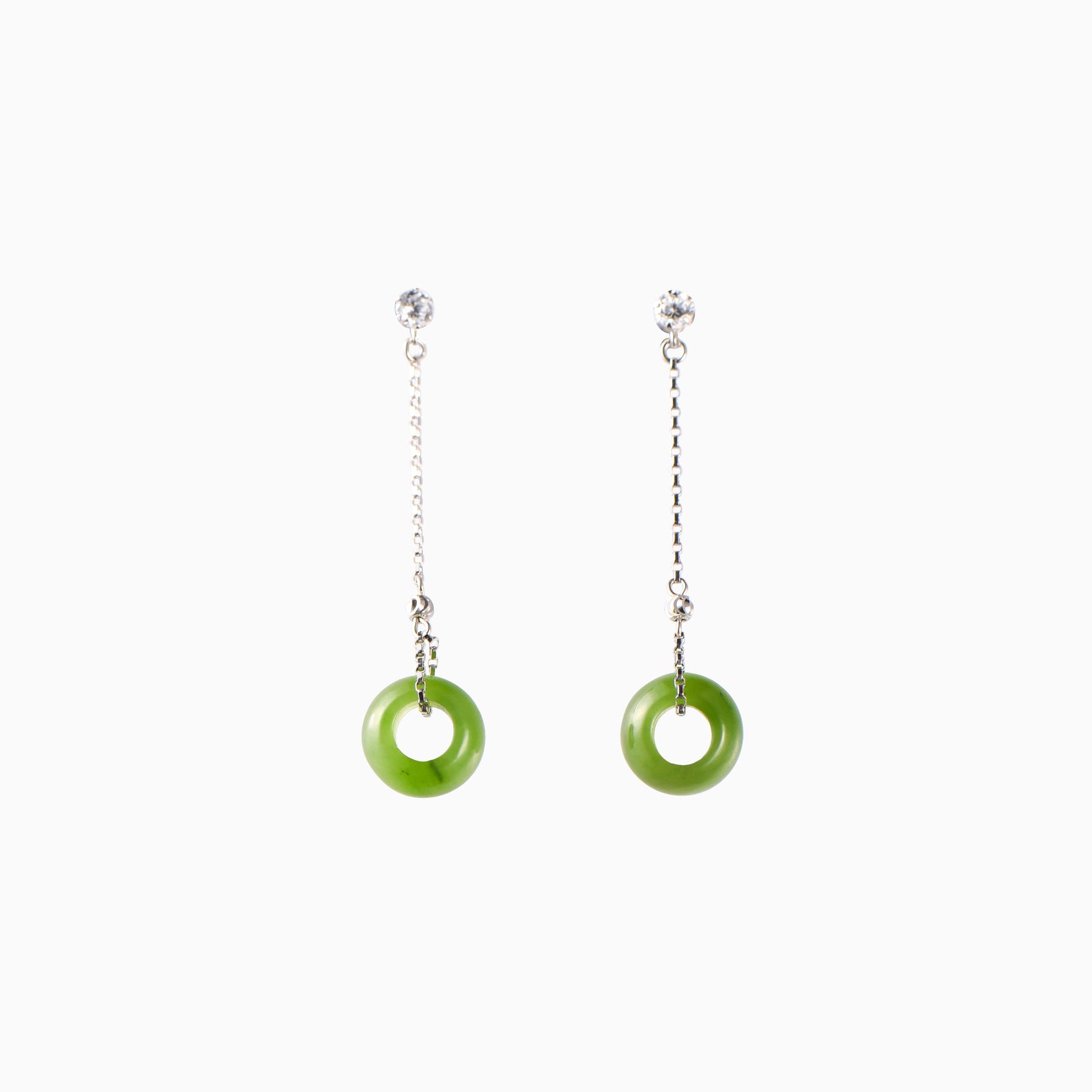 Taiwanese jade earrings with diamond