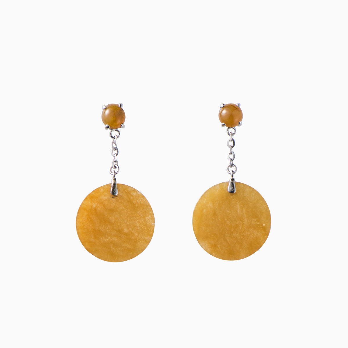 Honey yellow jade earrings