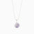 Purple lavender jade pendant shaped like a Chinese amulet with diamond decoration